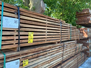 Ca. 118x Angelim Pedra Beschoeiingsplanken, 20x100mm, lengte 16/200cm,